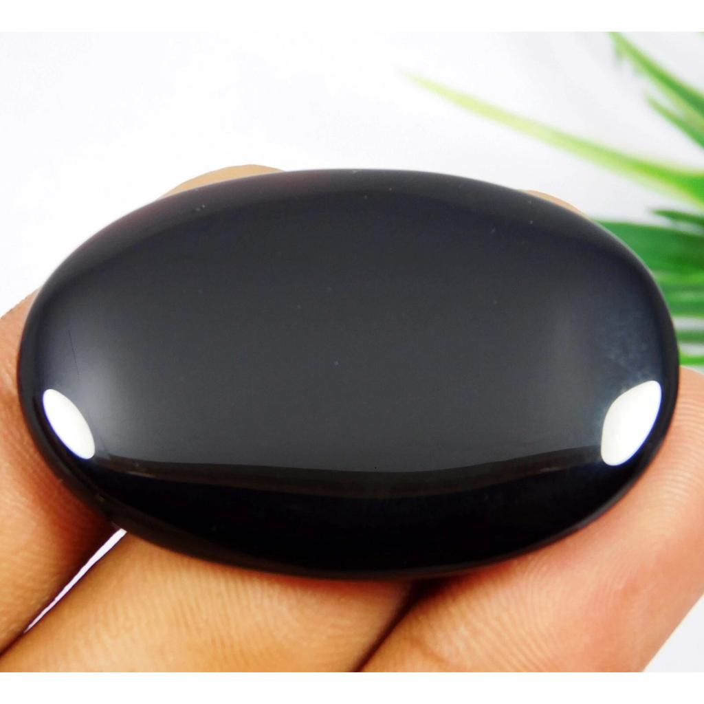 65.50 Ct Natural Black Onyx Oval Cabochon Amazing Loose Gemstone For Jewelry