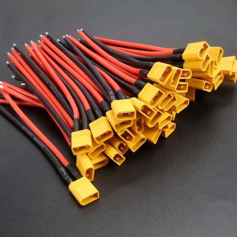 Разъем XT30 с розеткой и силиконовым проводом 16AWG, кабель 10 см для самолетных дронов с RC литиевой батареей FPV