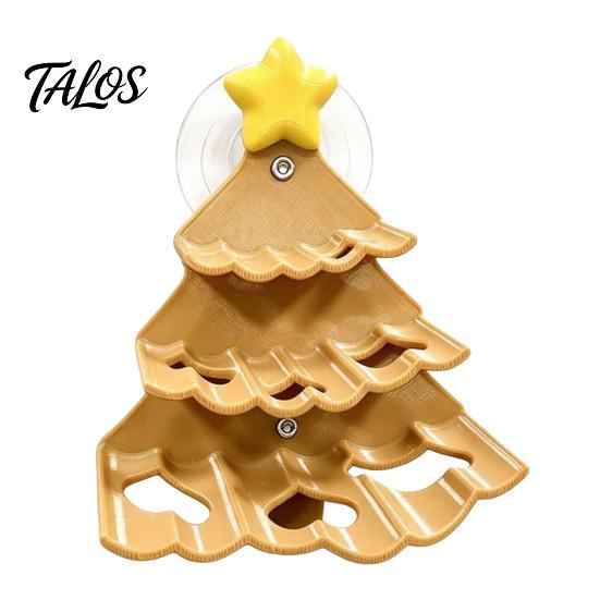 Pet Habitat Decoration Reptile Climbing Platform, Christmas Tree Suction Cup Basking Perch for Terrarium Decor, Small Tank Branch Resting Shelf