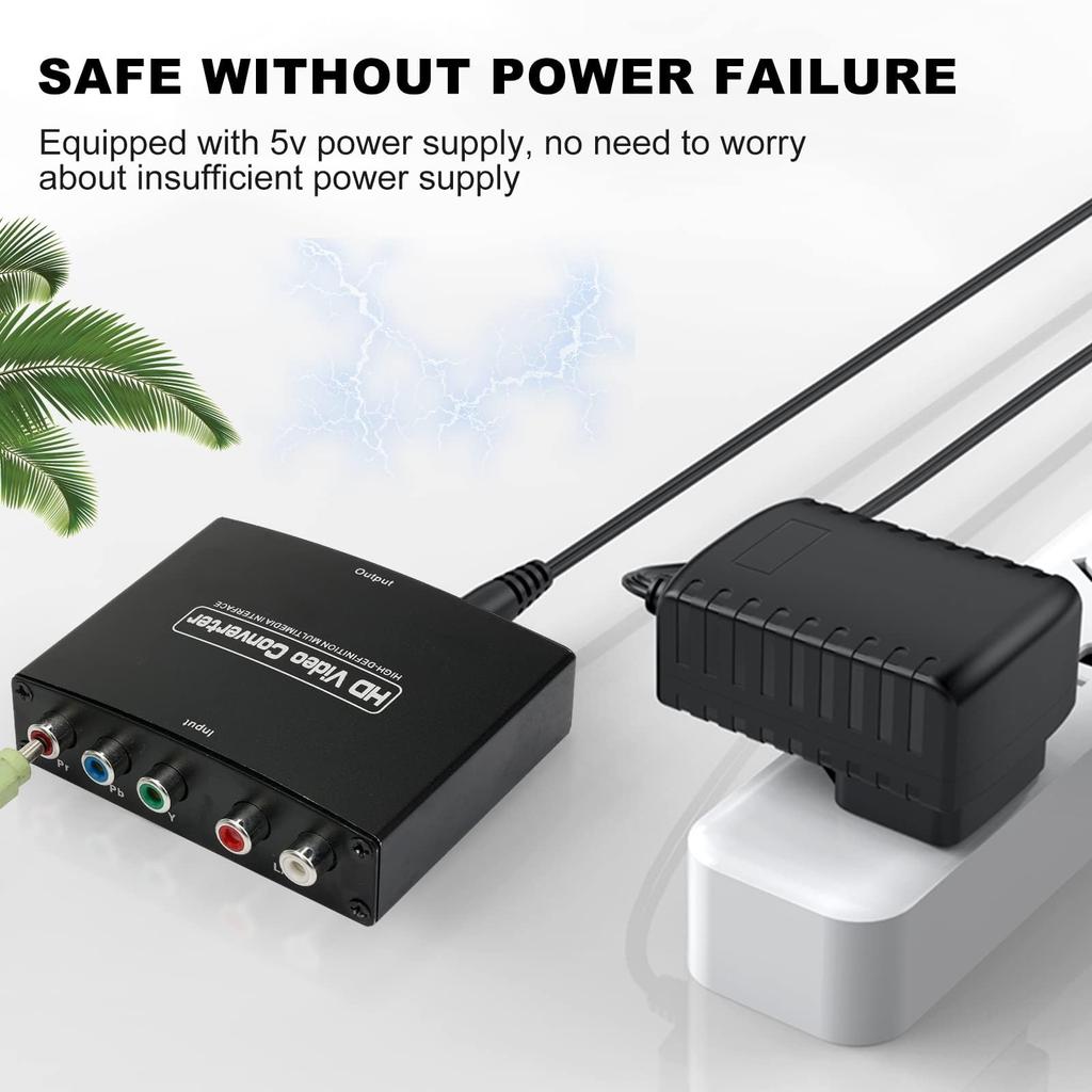 SAIZHUO Комплект конвертера компонентного YPbPr в HDMI Адаптер RGB в HDMI с кабелями HDMI и компонентными для 1080 HDTV - (черный)