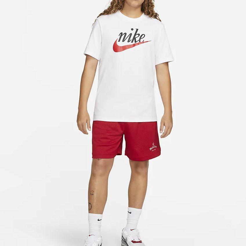 Nike Повседневная футболка с круглым вырезом и буквенным принтом, винтажная футболка с коротким рукавом, мужские топы, белые DZ3280-100