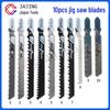 10-piece Woodworking Saw Blade Set: Curved Blades for Metal, Fine-tooth and Coarse-tooth for Plastic, PVC, Aluminum.
