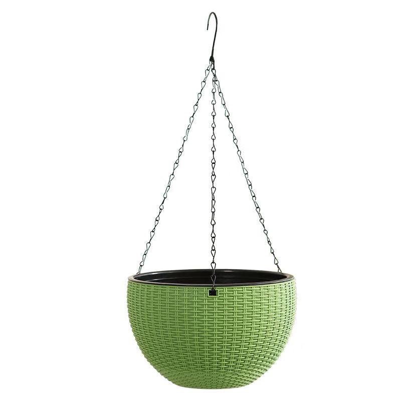 Hualong Shield Self-Watering Rattan Hanging Planter
