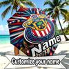 Custom Name Personalized Club Deportivo Guadalajara Print Umbrella, Auto Open Close, 8‑Rib Sturdy Frame, Commute Camping Hiking Use, Birthday Gift