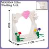 MOC Городская Свадебная Сцена Кирпичная Арка Сердце Любви Цветок Невеста Жених Совместимые Фигурки Конструктор Игрушки Для Детей Друзей Подарок