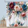 ~O~Красивая Цветочная Шторка для Душа Расцветающий Цветок Бабочка Лотос Полиэстер Домашние Шторки для Душа Декор Ванной Комнаты С Крючками