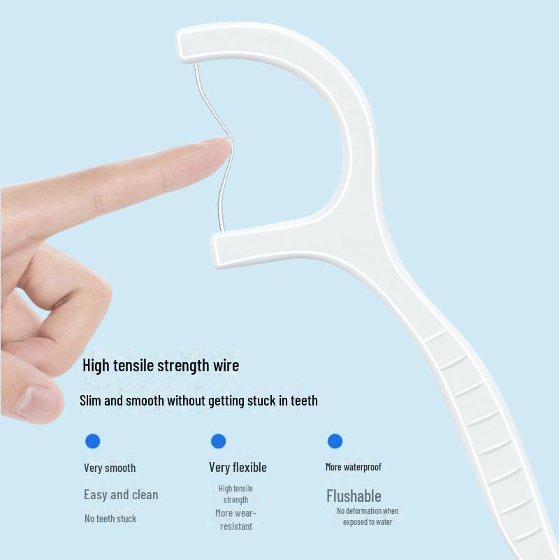 Переносные зубные нити - 50 шт. в упаковке | Индивидуальная упаковка для легкой чистки полости рта