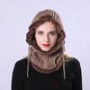 Women Winter Plush Knitting Pullover Fried Dough Twist One Piece Scarf Wool Ear Hats