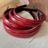 Wine Red Headband Skin Brightening Effect Faux Leather Hair Band Women's Elastic Hair Accessory Minimalist Chic Wide Thin Hair Hoop Gift