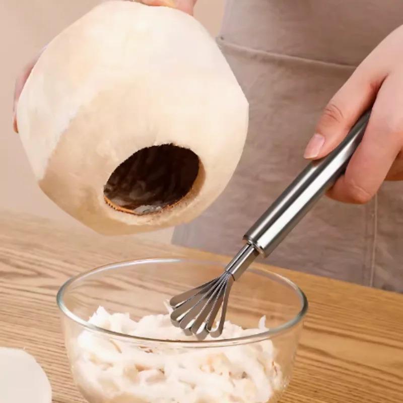 Скребок для кокосовой мякоти, нержавеющая сталь, кокосовый рубанок, кокосовый рубанок, съедобные продукты из кокосового мяса, рубанок для рыбьей чешуи, кухонная утварь