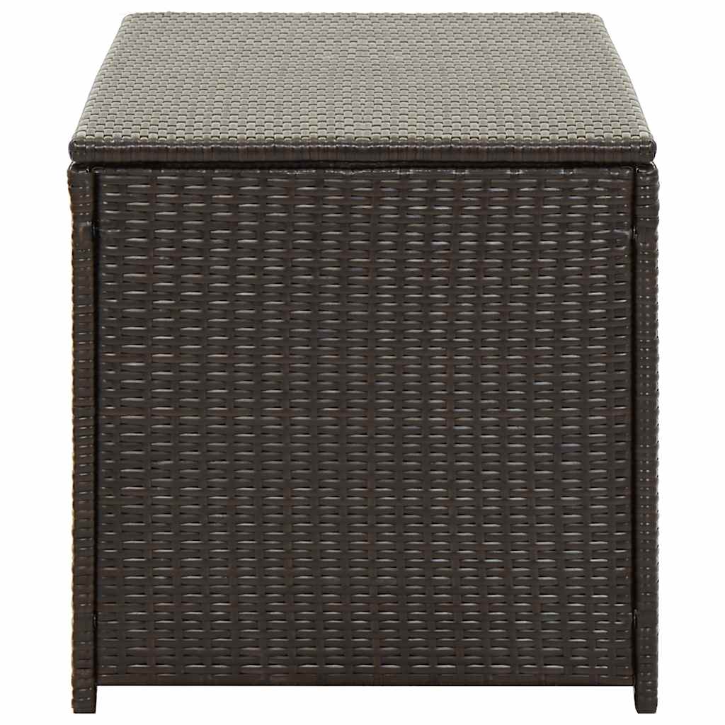 Garden Storage Box Wicker Style Poly Rattan 100 x 50 x 50 cm Brown