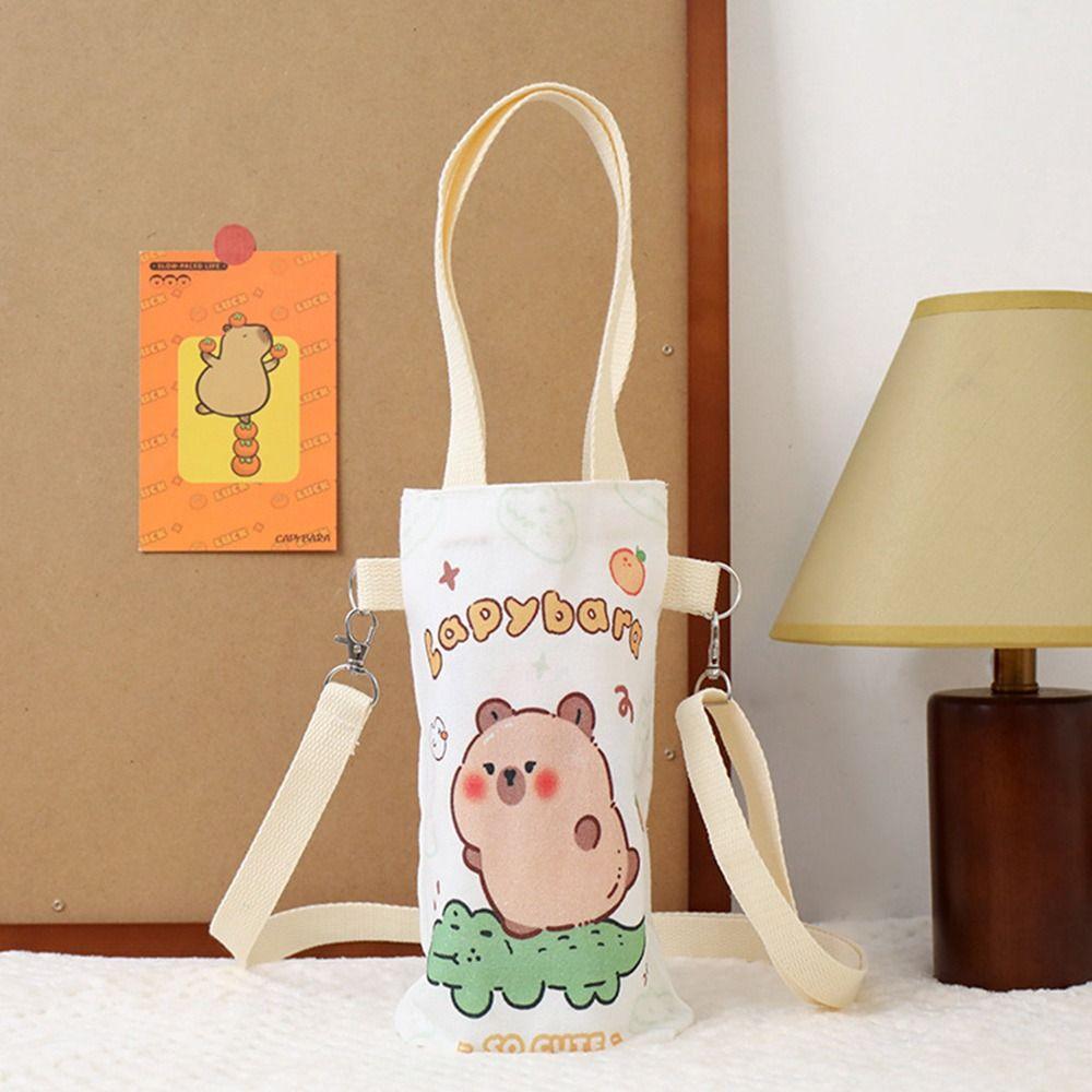 Cup Insulated Protective Cover Capybara Water Bottle Bag with Strap Water Cup Crossbody Bag