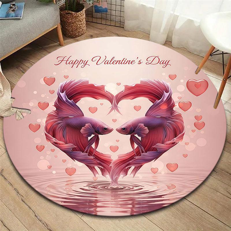 LoveAnimals Round Area Rug,Carpet Rug for Living Room Bedroom Sofa Playroom Decor,Non slip Floor Mat