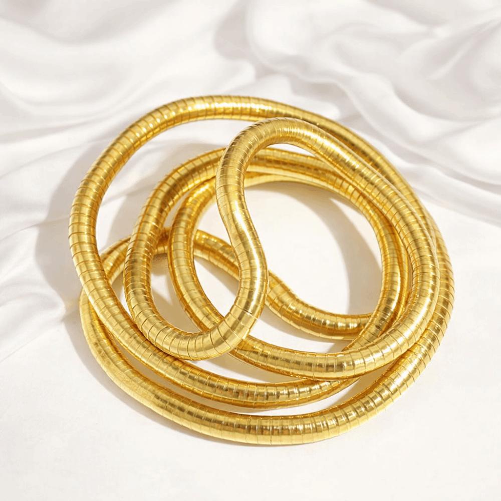 Metal Iron Twistable Collar Necklace Multi-layered Freely Wrapped Necklace Fashion