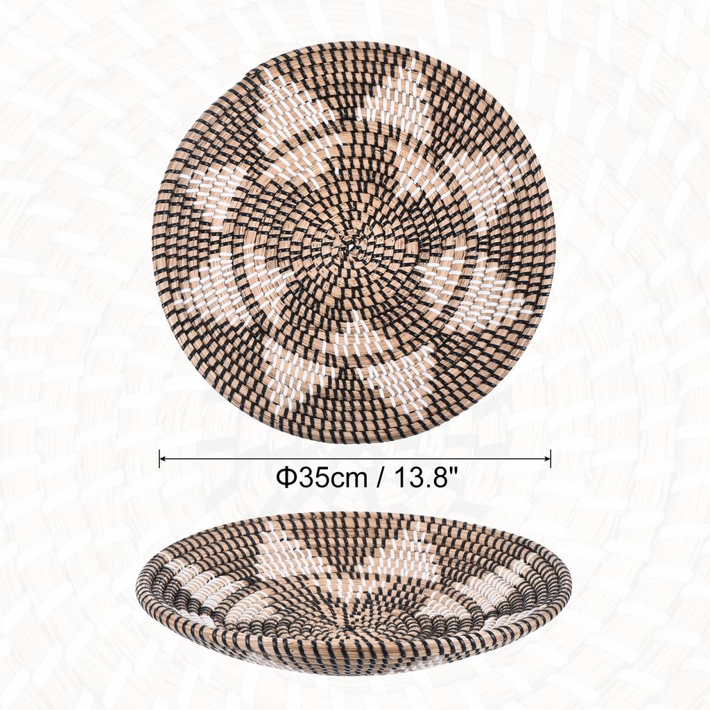 35 см подвесная плетеная настенная корзина из натурального ротанга настенная корзина декоративная бохо фермерский деревенский декоративный стол для гостиной
