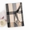 Thick Warm Womens Oversized Knit Scarf With Fringe Plaid Winter Shawl Soft Faux Cashmere Long Wrap