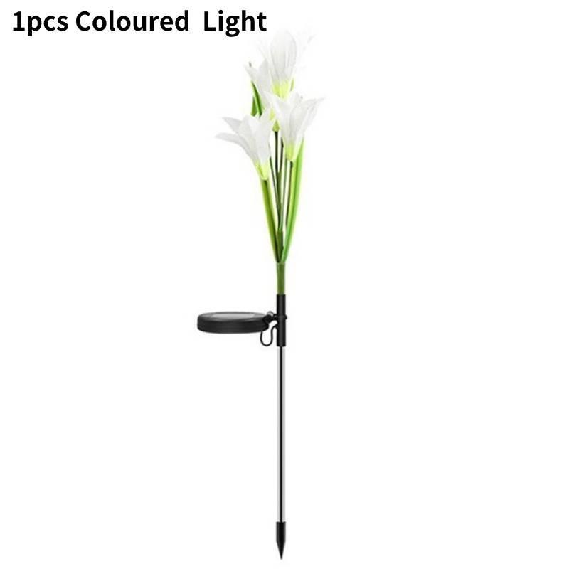 Уличные солнечные фонари в виде лилий, потрясающие светодиодные цветочные садовые колышки для украшения двора