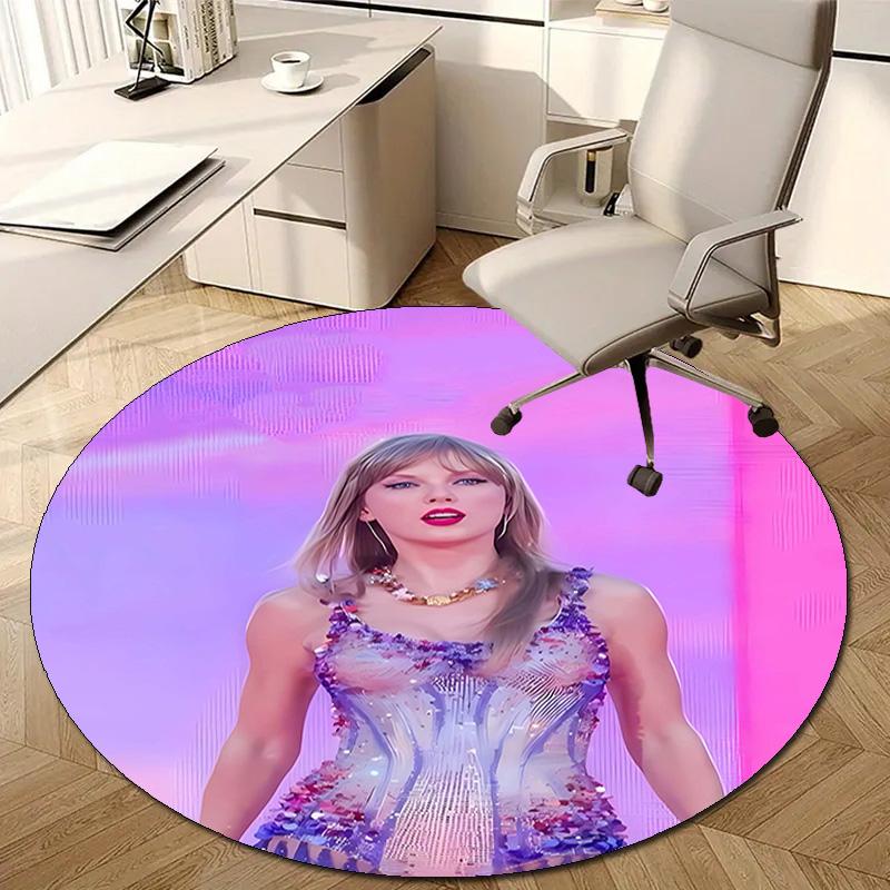 1pc Taylor Swift1 Design Printed Area Round Carpet for Bedroom Living Room Home Decor Rugs Mat Non Slip Mat Rug for Bedside