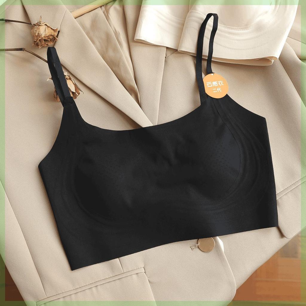No steel rim thin tube top underwear women's seamless beautiful back big chest small anti-light vest bra