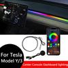 For Tesla Model 3/Y LED Lights Interior Center Console Dashboard RGB Ambient Lighting USB Car Led Strip Lights APP Model Y