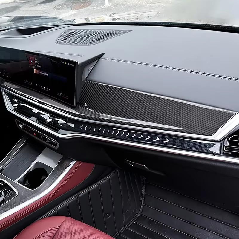 Декоративная накладка на панель центральной консоли автомобиля из АБС-пластика с карбоновым покрытием для BMW X5 X6 X7 G05 G06 G07 2025-2025 LHD Аксессуары для интерьера