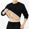 Men Fleece Lined Sweatshirt Warm Winter Pullover Crew Neck Autumn Thickened Basic Top for Daily Wear Sports Street Work