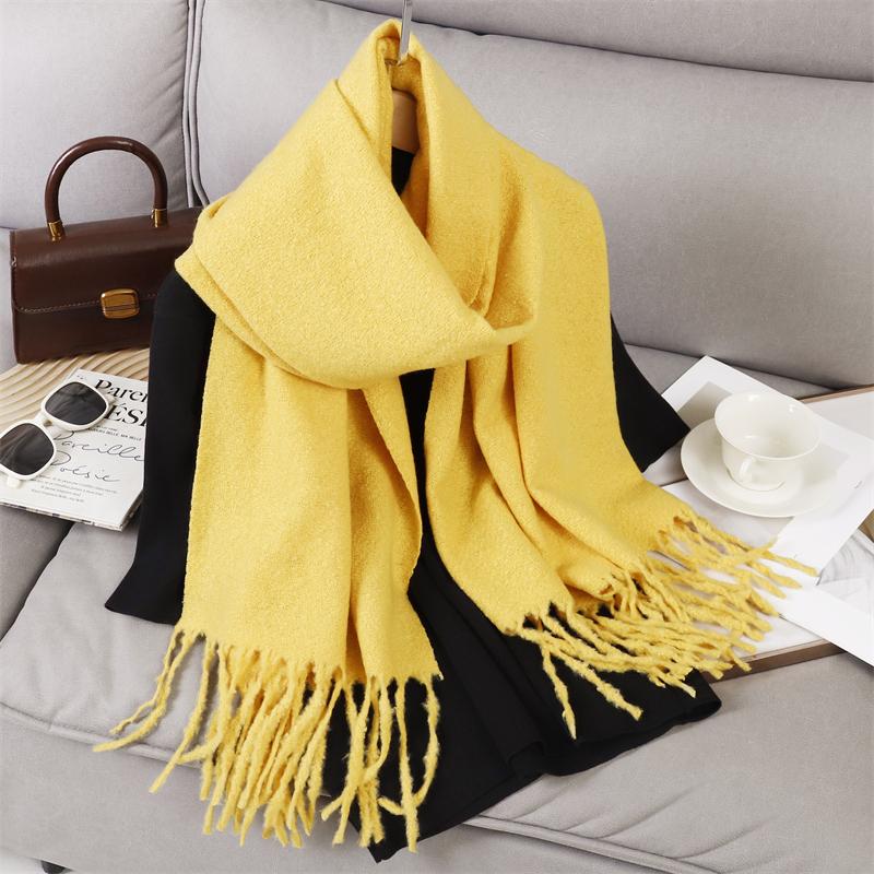 New Winter Scarf For Women Long Warm Cashmere Scarves Hijab Solid Lady Shawl Wrap Female Pashmina Bandana Head Scarfs
