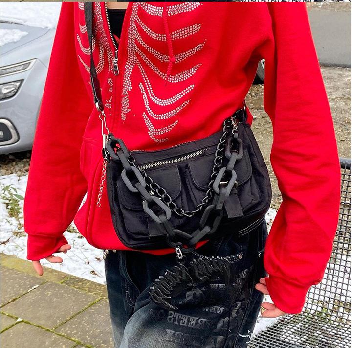 Толстовка с капюшоном на молнии со стразами: Уличный Повседневный Стиль, Однотонный, Свободный Крой.