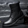 Handmade Mens Shoes Winter Casual Motorcycle Boots Fashion Genuine Leather Boots High Quality Men Boots Warm Winter Shoes Male