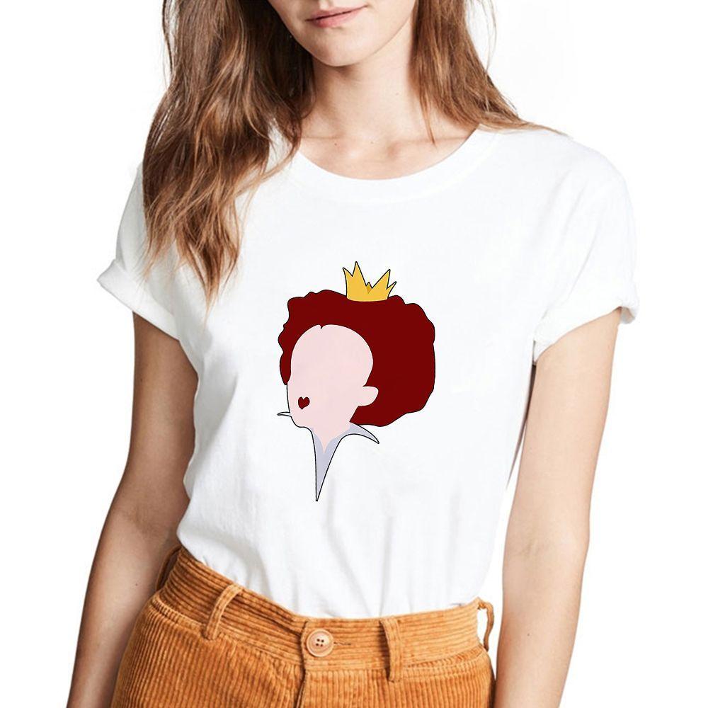Alice in Wonderland Plussize Round Neck Loose Comfortable Casual Cotton Tshirt Family Tshirt Short Sleeved