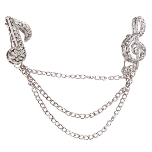 Аксессуары для костюмов Элегантные броши с подвесками из страз, брошь с музыкальным символом, булавки для воротника с кисточками, изысканные элегантные женские универсальные украшения