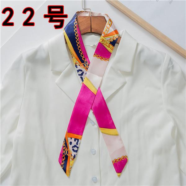 Luxury Brand Bag Scarf Foulard Femme Hijab Scarf Women Hair Silk Scarf Handle Bag Ribbons Long Skinny Scarves