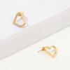 Новые модные серьги-гвоздики женские простые серьги-гвоздики в форме сердца с бриллиантами из нержавеющей стали с гальваническим покрытием не выцветающие серьги модные