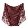 Lace High Waisted Underwear for Women Lingerie Sexy with Added Weight Enlarged Modal Satin Panties