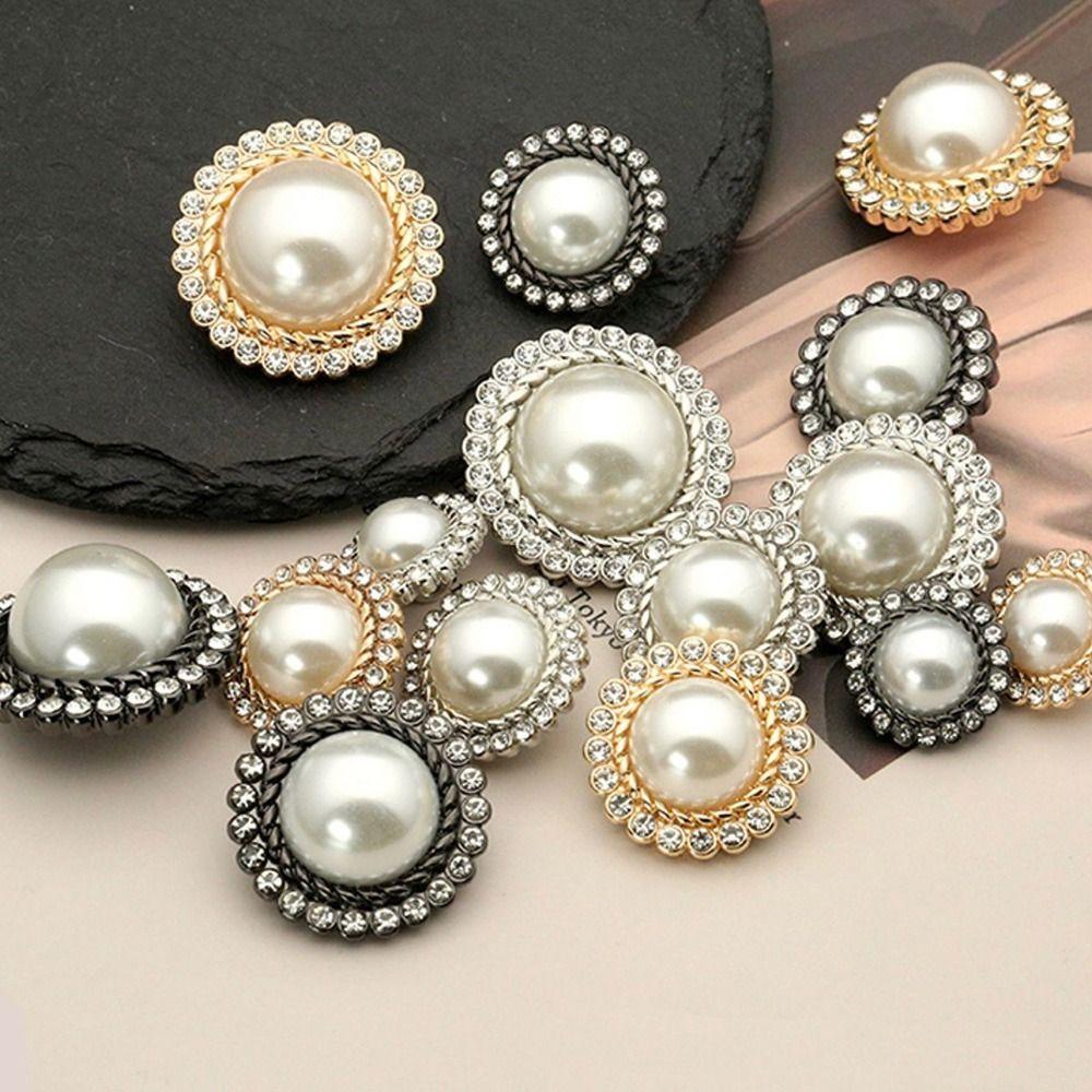 Handmade Needlework DIY Shiny Rhinestone Sewing Accessories Shirt Buttons Pearl Clothing Buttons