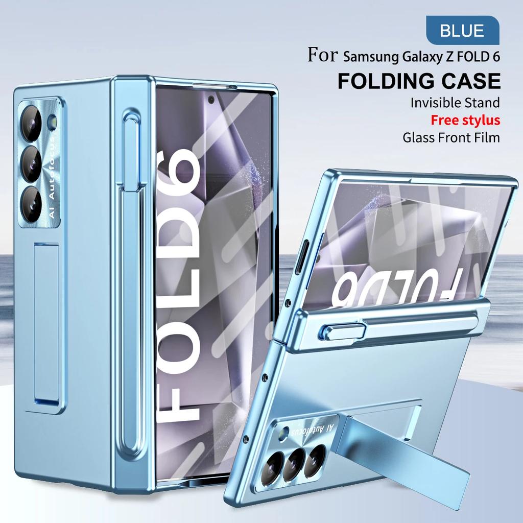 Чехол с сенсорной ручкой, магнитная броня, подставка, полная защита на 360 градусов, складной чехол для Samsung Galaxy Z Fold 6 5 4 3