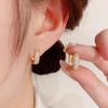 Серьги Изящные Модные Изысканные Микроцирконий Квадратная Застежка для Уха Женские Нишевые Уникальный Дизайн