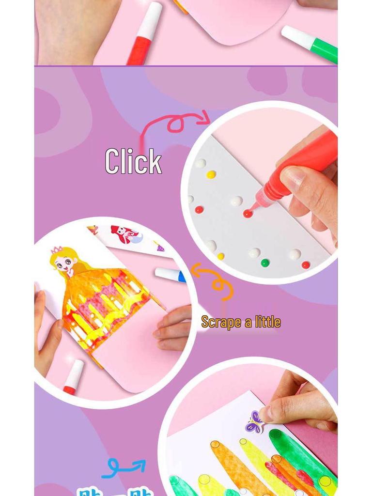 Kids' Rainbow Scratch Art DIY Pointillism Bookmarks & Postcards