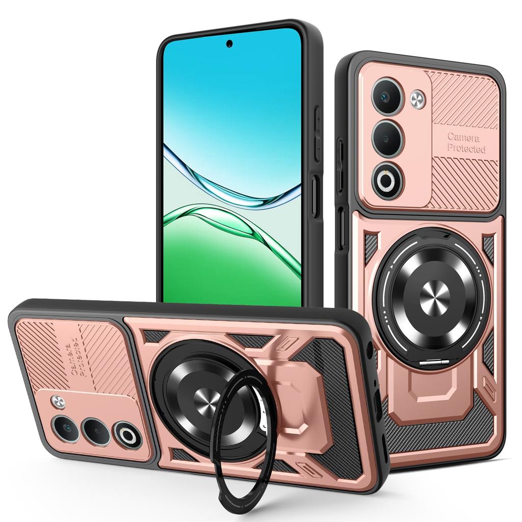 For Oppo A5 5G Magnetic Case Rotating Kickstand TPU+PC Phone Cover
