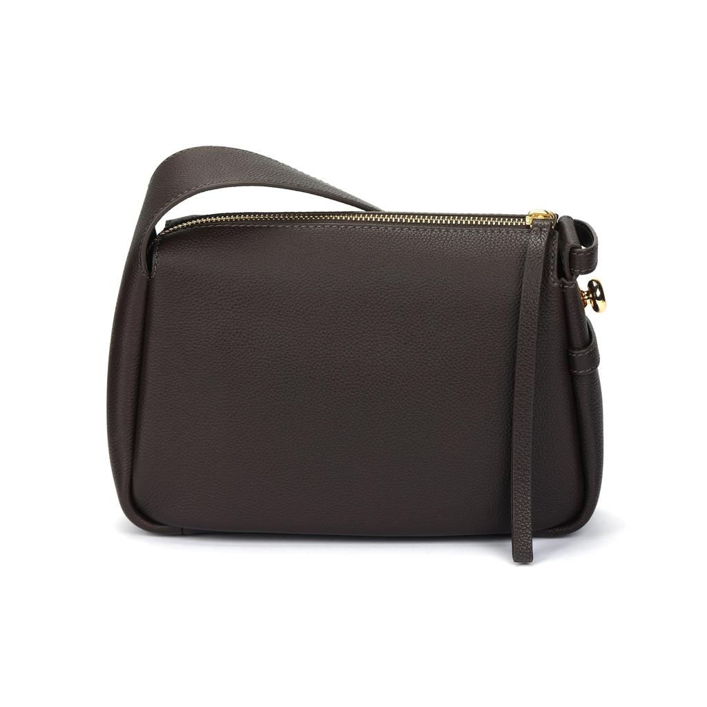 Tory Burch Romy Leather Shoulder Bag With Gold Hardware Small Women Bags Dark-Brown 176674-201
