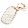 HOYZE Key Case, Key Cover, Cute, Car, Smart Key Case, Key Holder, Carabiner, Key Shell, Scratch Resistant, Lightweight, Gold White