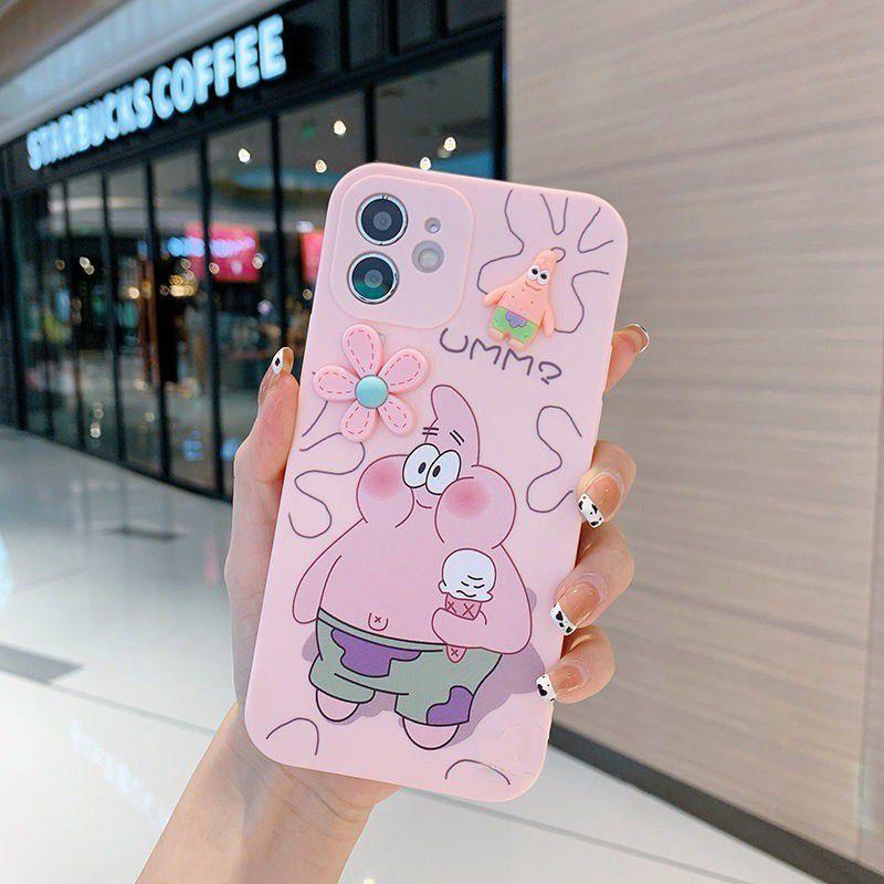 Cute Spongebob Iphone Case For 13/12/11 Pro Max And More High-quality Silicone Material For Strong Protection