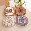 Boho Round Seat Cushion Soft Cotton Linen Chair Pads Thickened Tatami Floor Pillow Cushion for Meditation Living Room Window Balcony Reading Nooks