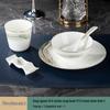 Premium Bone China Gold-Rimmed Dinnerware Set: Four-Piece Hotel & Restaurant Collection