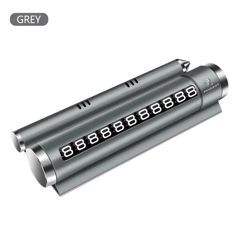 New Car Temporary Parking Card Rotate Phone Number Plate Aluminum Parking For Peugeot 308 408 508 RCZ 208 3008 2008 206 207 307