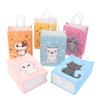 6 шт. красочные бумажные пакеты для конфет с принтом в виде лапы кота, подарочные пакеты с ручками для детских вечеринок на тему домашних животных, украшения для дня рождения