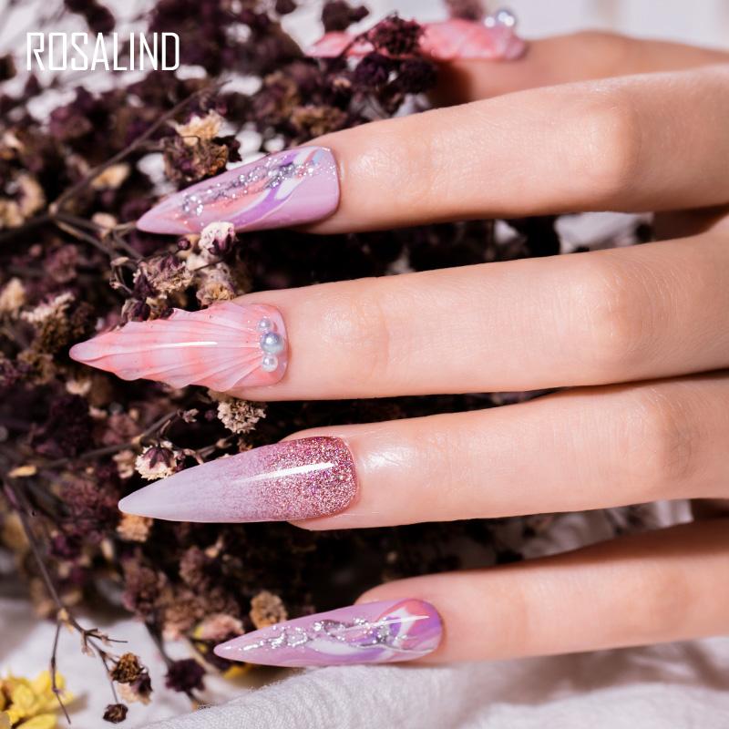 Гель-лак для ногтей ROSALIND, замачиваемый УФ-светодиодный гель-лак, полуперманентный гель-лак для ногтей для дизайна ногтей