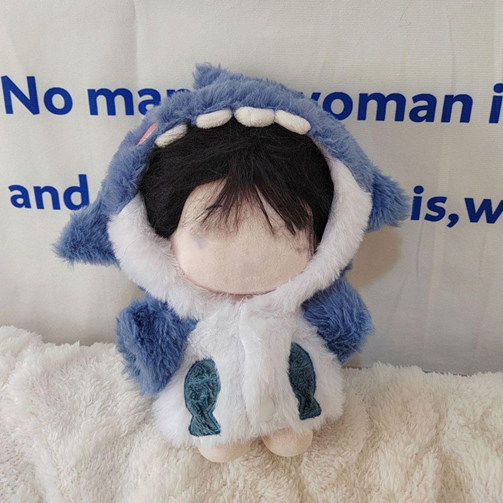 20 см пальто с изображением акулы, розовые, синие миниатюрные плюшевые толстовки, подарочная кукольная одежда, хлопковые мягкие куклы