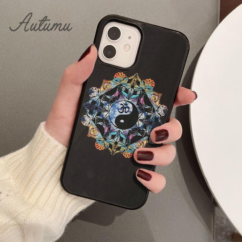 Цветочный Ом Йога Индуистский Аум ом йага Чехол для телефона для iPhone 17 Air 15 16 16e 11 12 13 14 Pro Max Plus Cover coque Fundas