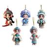Chinese Opera Figurine Ornament Traditional Chinese Opera Girls Doll Hanging Decor 2D Acrylic Christmas Tree Ornament for Xmas Home Tree Decor